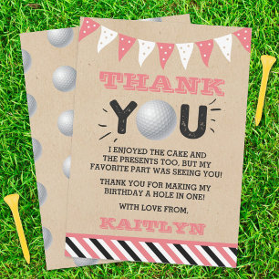 Golf Ball Any Age Birthday Thank You Card