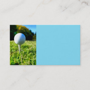 golf ball art on turquoise for golfers business card