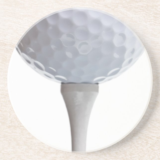 Golf Ball Background - Golfing Sports Template Coaster (Front)