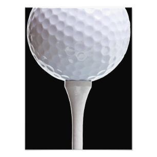 Golf Ball Black Background Golfing Sports Template Photo Print