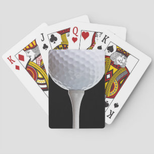 Golf Ball Black Background Golfing Sports Template Playing Cards