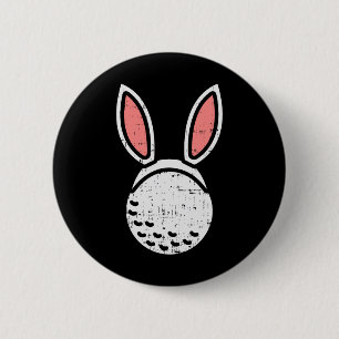 Golf Ball Bunny Ears Funny Golfing Easter Golfer G 6 Cm Round Badge