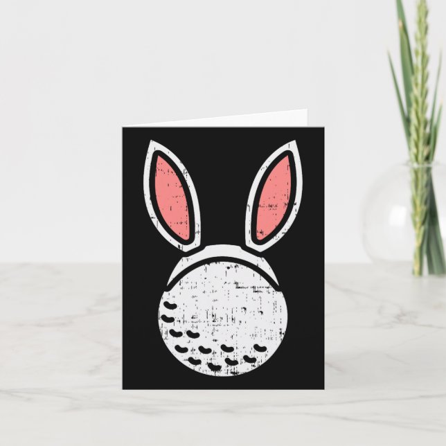 Golf Ball Bunny Ears Funny Golfing Easter Golfer G Card (Front)