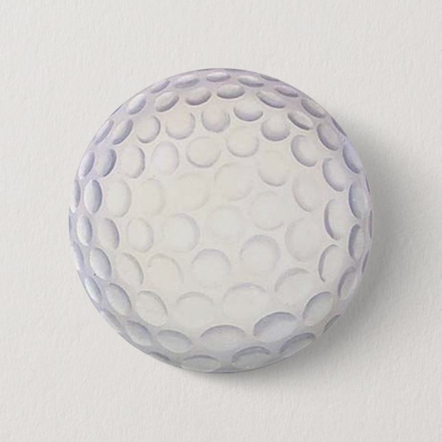 Golf Ball Button/Badge 6 Cm Round Badge (Front)