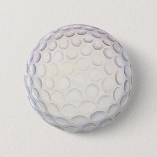 Golf Ball Button/Badge 6 Cm Round Badge