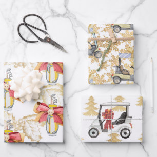 Golf ball cart iron for golfer wrapping paper sheet