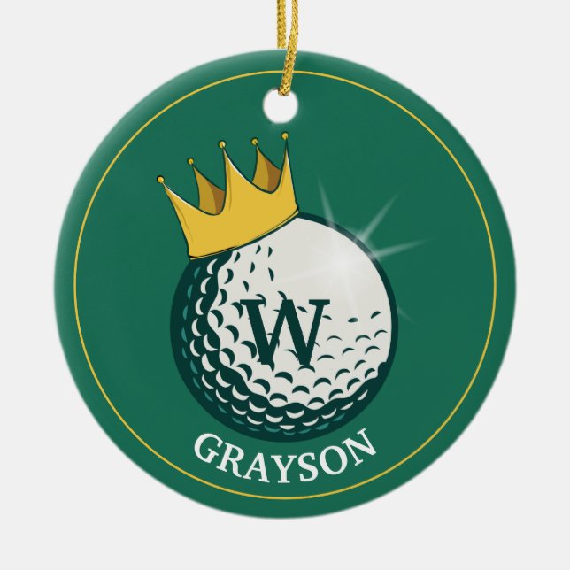 Golf Ball  Ceramic Ornament (Front)