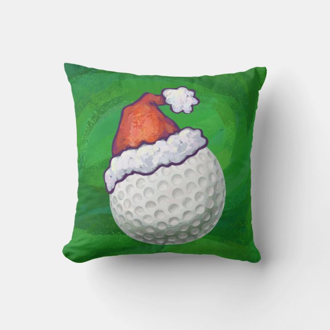 Golf Ball Christmas Hats Cushion (Front)
