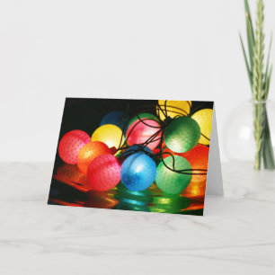 Golf Ball Christmas Lights Card
