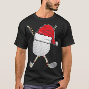 Golf Ball Christmas Santa Hat Funny Xmas Golfer Pa T-Shirt