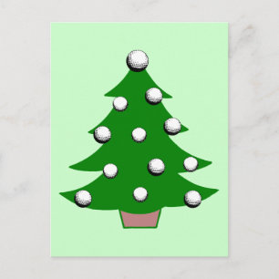 Golf Ball Christmas Tree Holiday Postcard