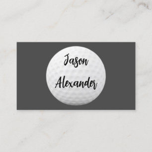 golf ball clean minimalist grey and white custom  business card