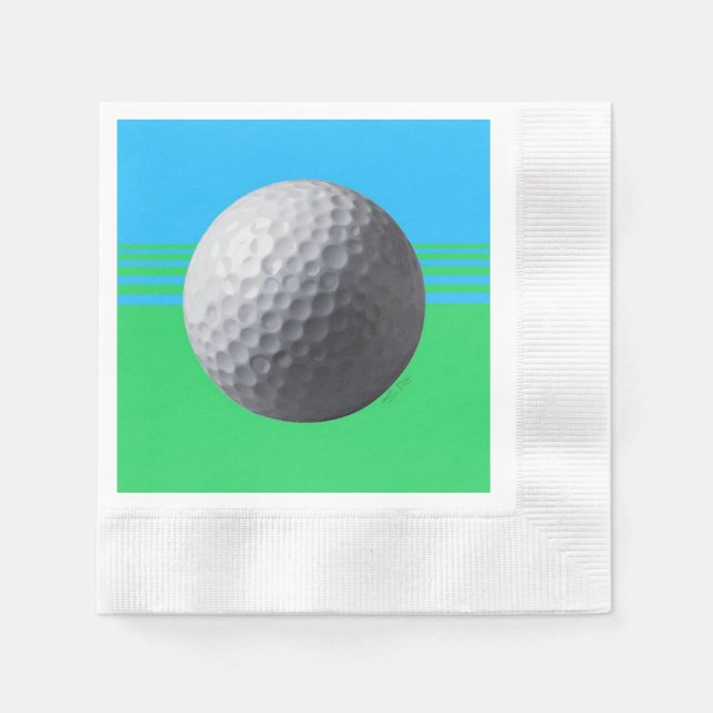 Golf Ball cocktail coined paper napkins (Front)