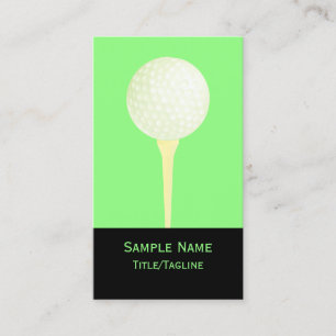 golf ball  custom double sided green and black business card