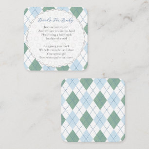 Golf Ball Diamond Print Diaper Raffle Baby Shower Enclosure Card