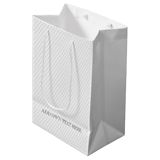 Golf Ball Dimples ADD OWN TEXT Classic Sports  Medium Gift Bag (Front Angled)