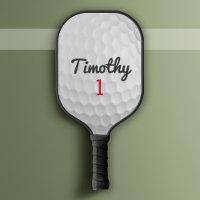 Golf Ball Dimples and Black Name Red Number