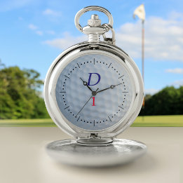 Golf Ball Dimples Golfer Monogrammed Pocket Watch
