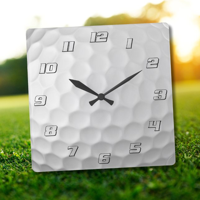 Golf Ball Dimples Pattern Texture Square Wall Clock (Creator Uploaded)