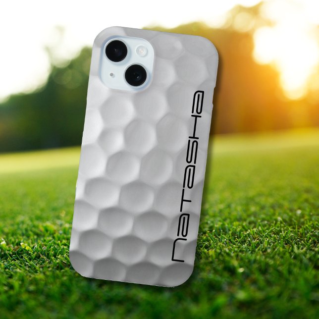Golf Ball Dimples pattern with Personalised Text Case-Mate iPhone Case (Creator Uploaded)