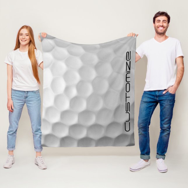 Golf Ball Dimples pattern with Personalised Text Fleece Blanket (In Situ)