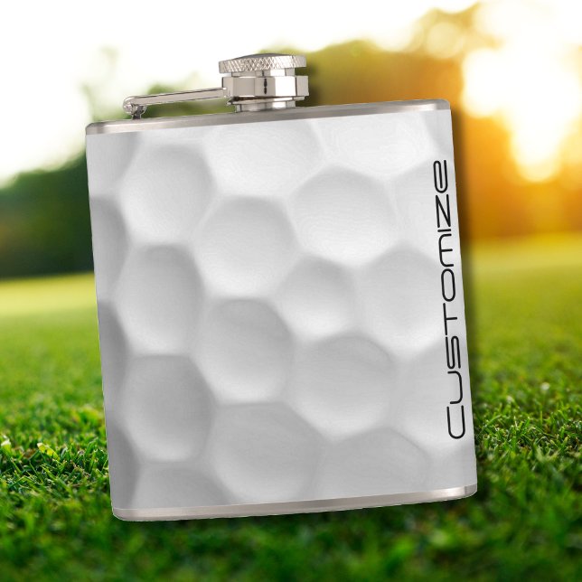 Golf Ball Dimples pattern with Personalised Text Hip Flask (Creator Uploaded)