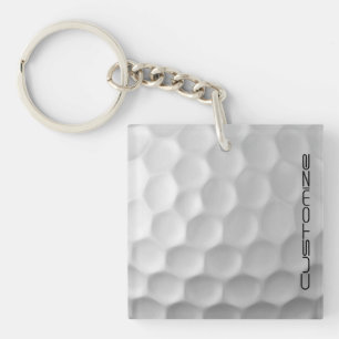 Golf Ball Dimples pattern with Personalised Text Key Ring