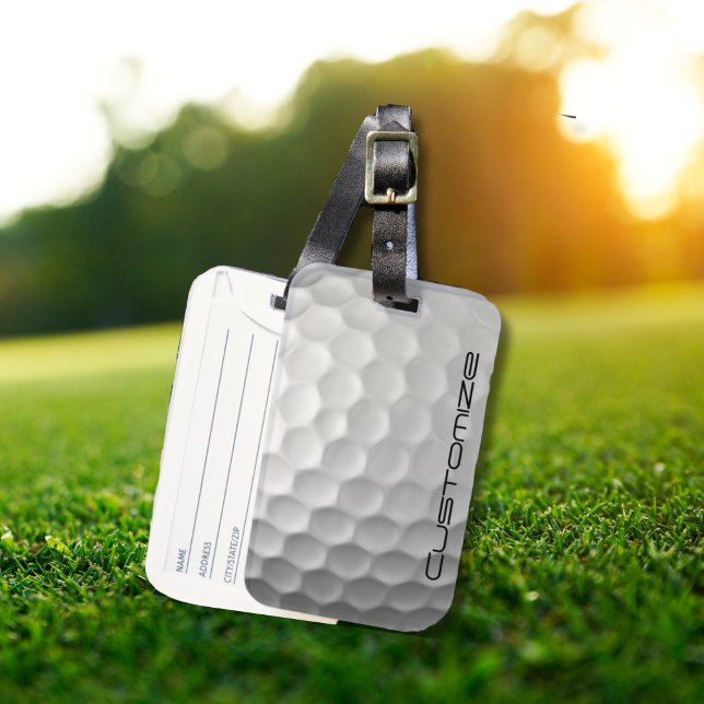 Golf Ball Dimples pattern with Personalised Text Luggage Tag (Creator Uploaded)