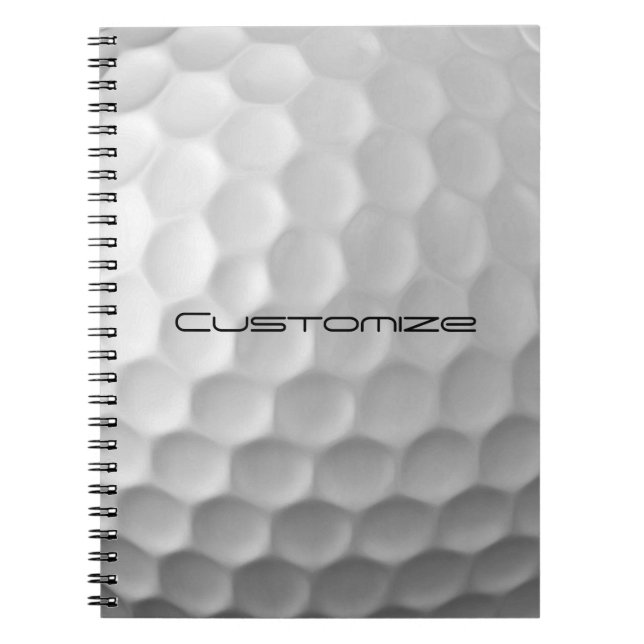 Golf Ball Dimples pattern with Personalised Text Notebook (Front)