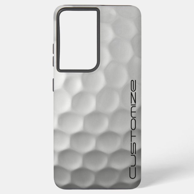 Golf Ball Dimples pattern with Personalised Text Samsung Galaxy S21+ Case (Back)