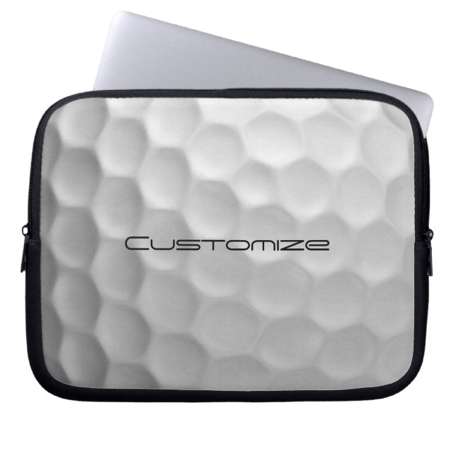 Golf Ball Dimples pattern with Personalized Text Laptop Sleeve (Front)