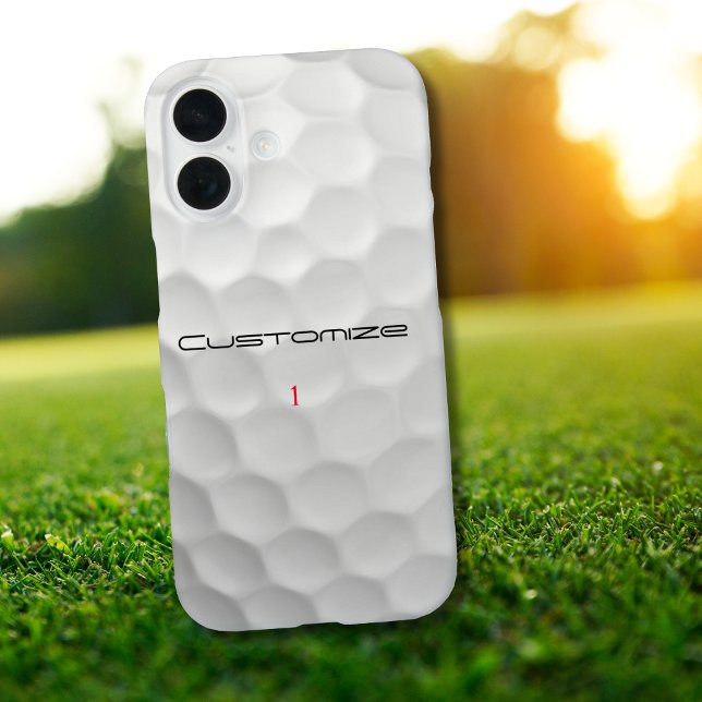Golf Ball Dimples Personalised Text and Number Case-Mate iPhone Case (Creator Uploaded)