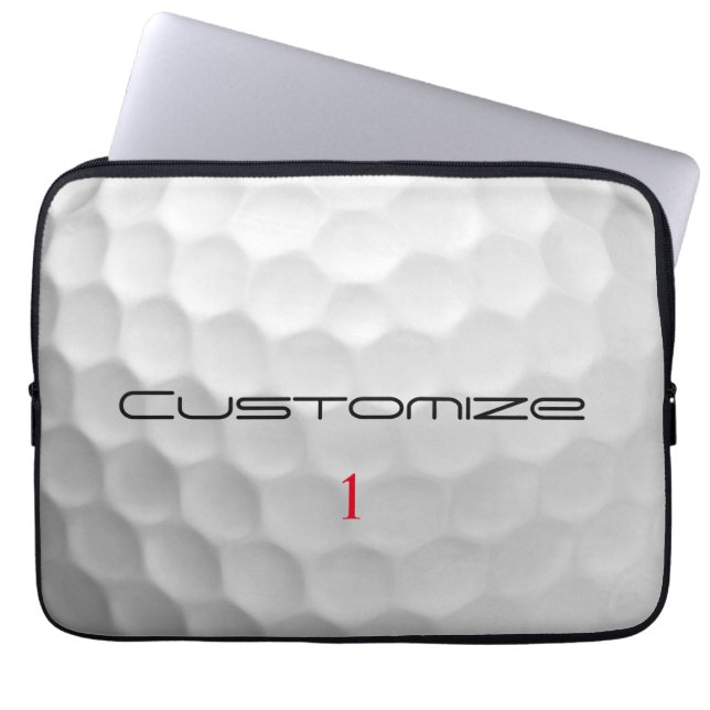 Golf Ball Dimples Personalised Text and Number Laptop Sleeve (Front)
