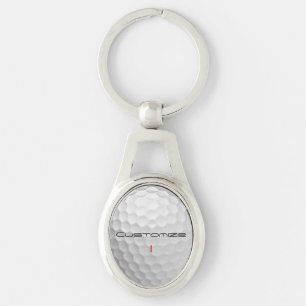Golf Ball Dimples Personalized Text and Number Key Ring