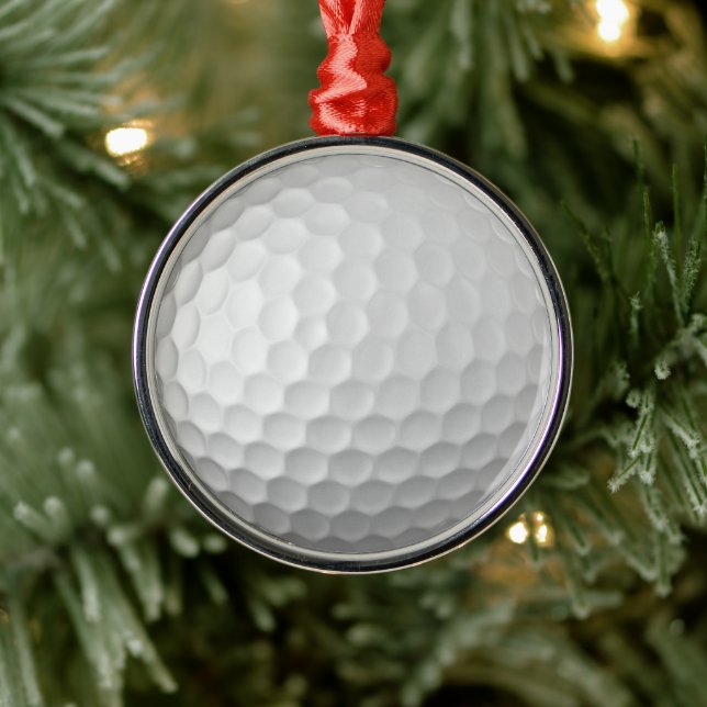 Golf Ball Dimples Texture Pattern Metal Ornament (Tree)