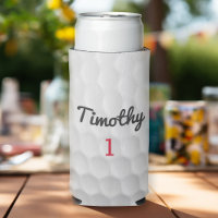 Golf Ball Dimples with Black Name Red Number