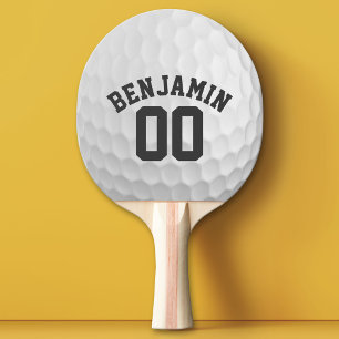 Golf Ball Dimples with Custom Name Number Ping Pong Paddle