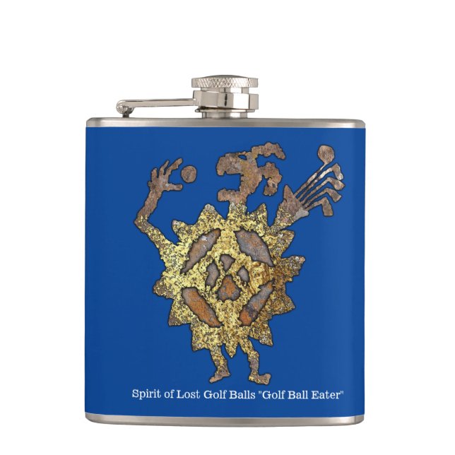 Golf Ball Eater Petroglyph Flask (Front)