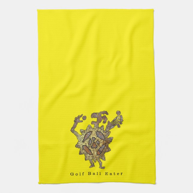 Golf Ball Eater Petroglyph Kitchen Towel (Vertical)