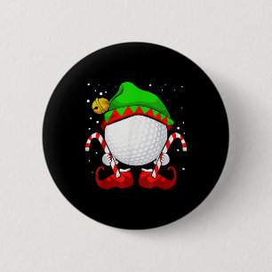 Golf Ball Elf Christmas Pajama Cute Sport X Mas Ca 6 Cm Round Badge