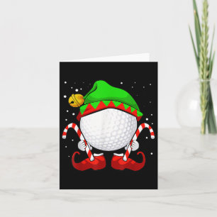 Golf Ball Elf Christmas Pajama Cute Sport X Mas Ca Card