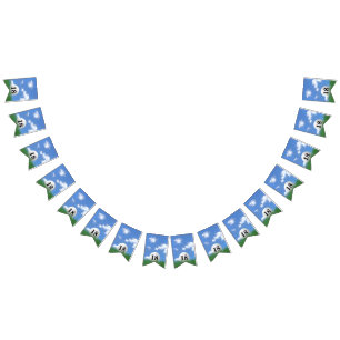 Golf Ball for 18th birthday Bunting Flags