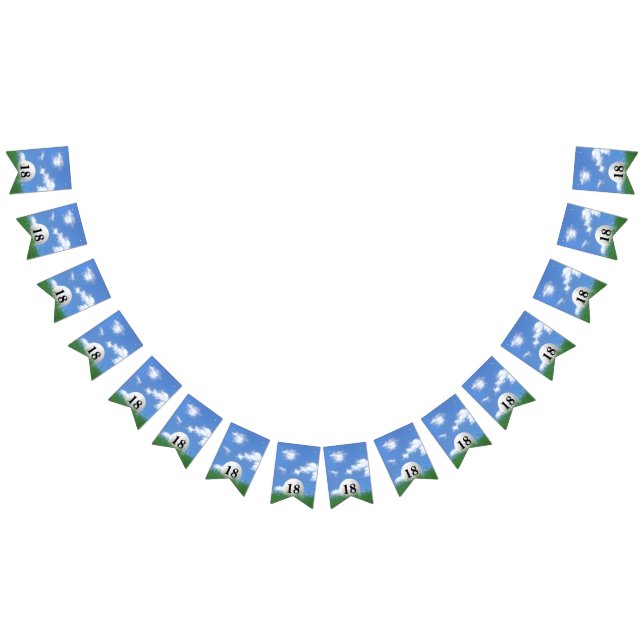 Golf Ball for 18th birthday Bunting Flags (All)