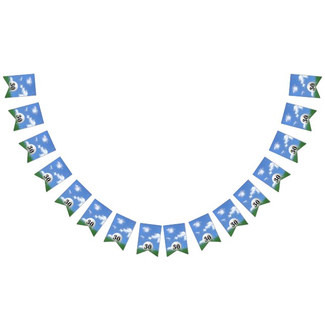 Golf Ball for 30th birthday Bunting Flags (All)