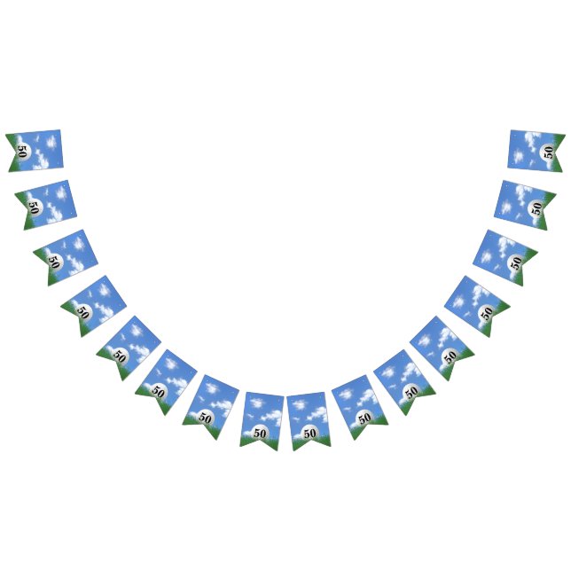 Golf Ball for 50th birthday Bunting Flags (All)