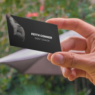 Golf Ball Golf Coach Black  Business Card