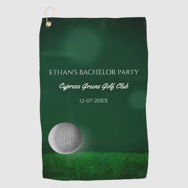 Golf ball green golf course golf bachelor party towel (Front)