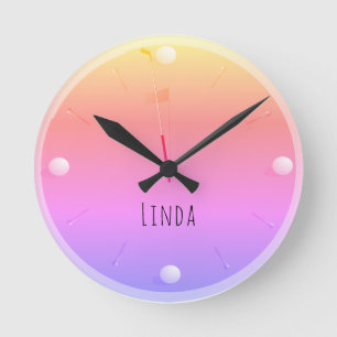 Golf Ball Green Neon Pink Athletic Personalised Round Clock