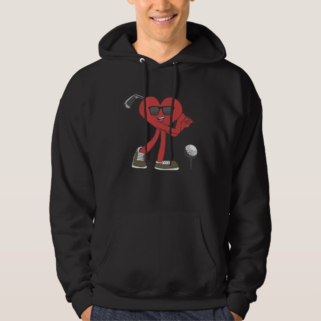 Golf Ball Happy Valentine's Day Heart Love Married Hoodie (Front)