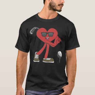 Golf Ball Happy Valentine's Day Heart Love Married T-Shirt